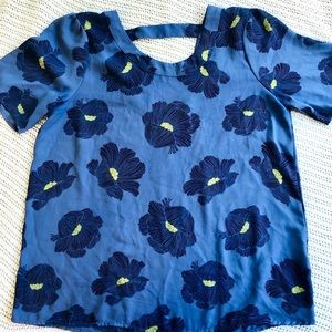 Blue floral blouse